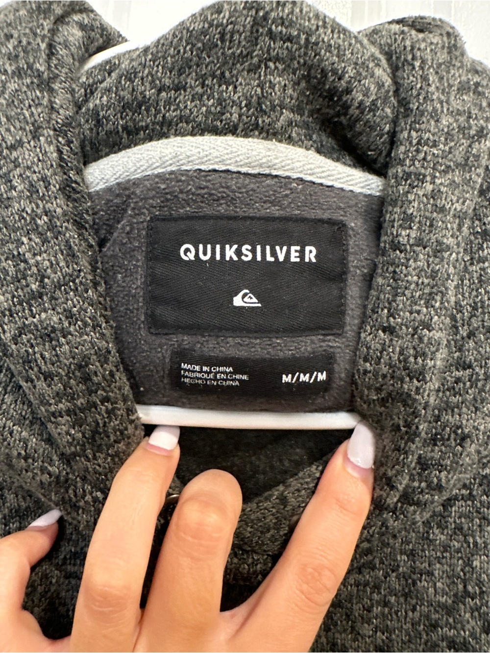 Quiksilver Men's Dark Gray Crewneck Hoodie Sweater - Picture 2 of 5